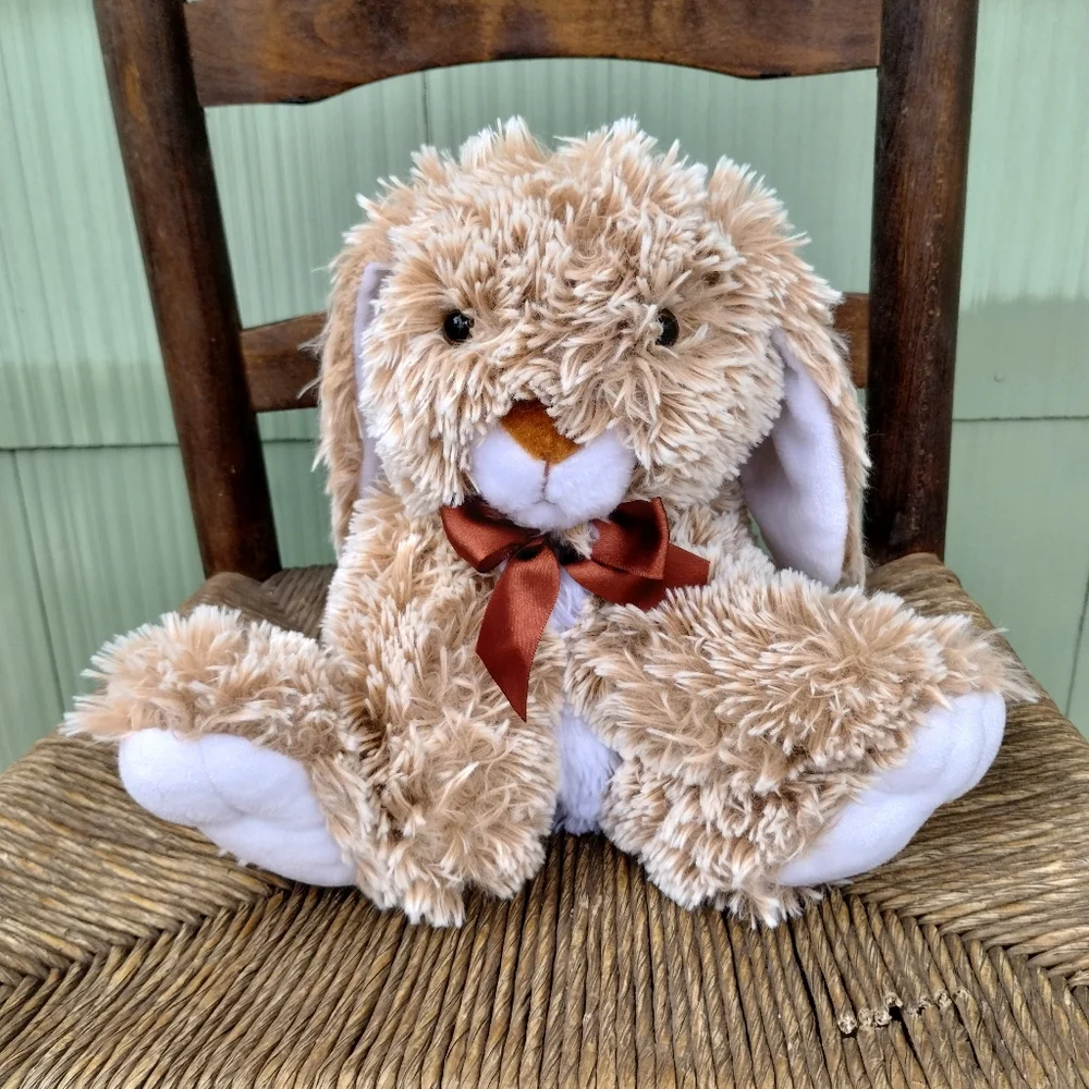 2016 Neil Enterprises Brown Large Floppy Ear Furry Easter Rabbit Bunny Plush - Picture 2 of 10
